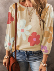 Daisy Mae Floral Top- Apricot