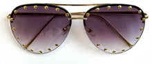 Load image into Gallery viewer, Studded Aviator Sunglasses Light Fade or Brown Fade