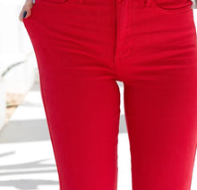 Load image into Gallery viewer, Judy Blue Tummy Control Lipstick Red Flare Denim