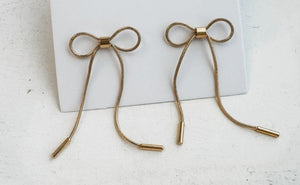 Dainty Bow Gold Earrings