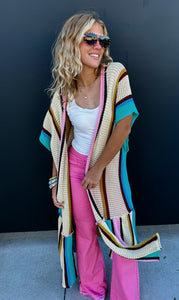 All For Sun Stripe Kimono