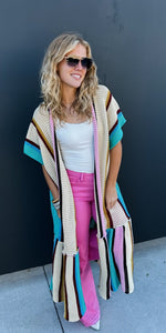 All For Sun Stripe Kimono