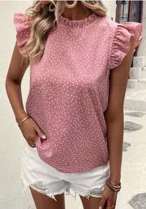 Tickle me Pink Polkadot Blouse