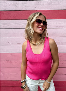 Lilian Scalloped Knit Tank Top