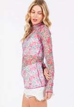 Load image into Gallery viewer, Pink Floral Mesh Top