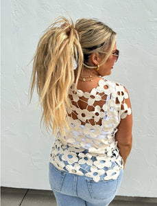 Scarlett Crochet Flower Overlay Top