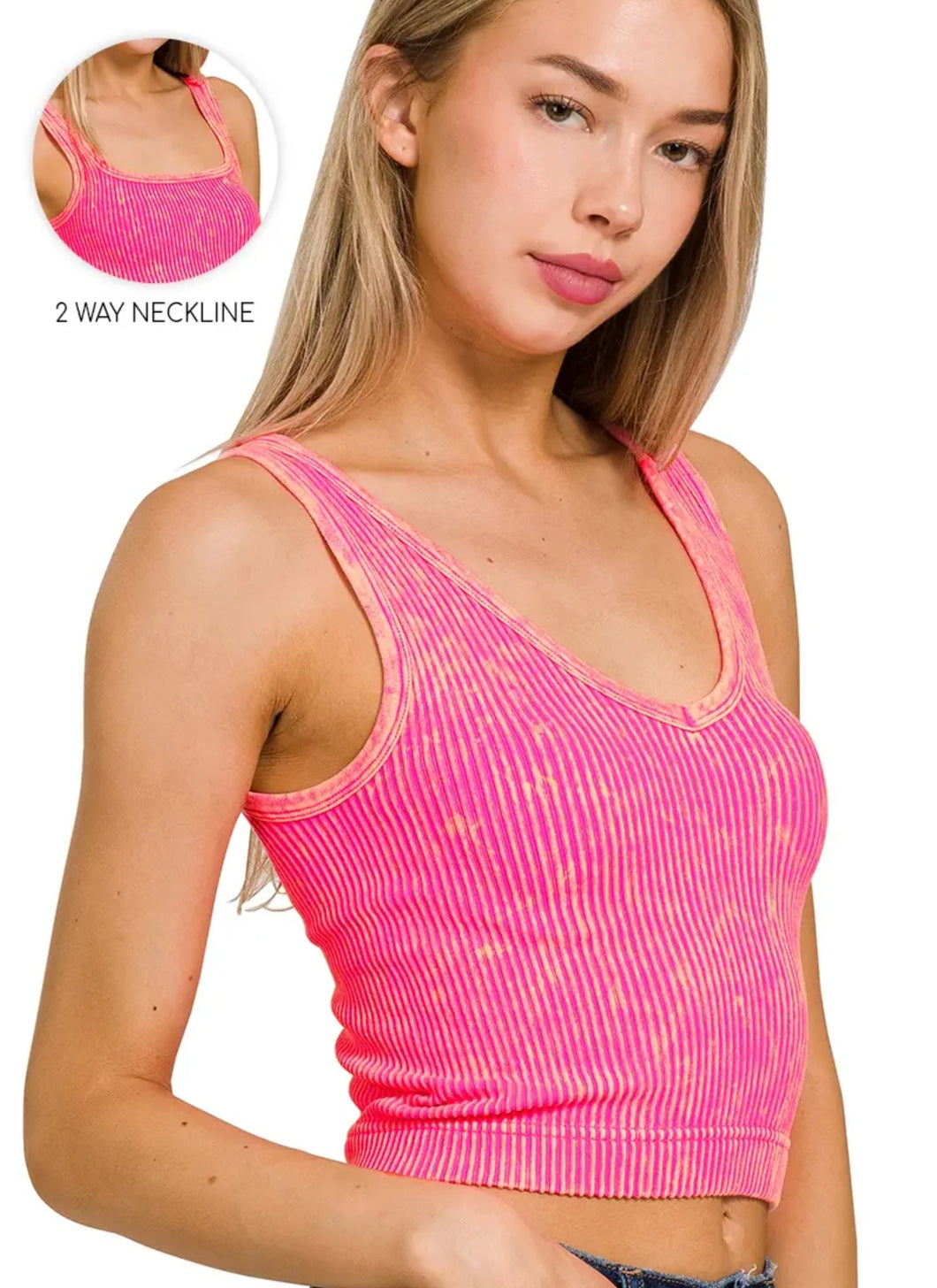 Seamless Washed Tank Top- Spring Mix