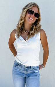 Brandee Snap Henley Tank Top