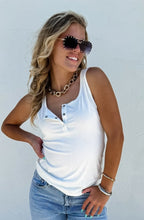 Load image into Gallery viewer, Brandee Snap Henley Tank Top