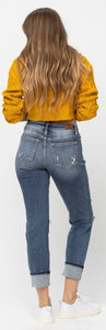 Judy Blue Mid Rise Cuffed Boyfriend Jeans