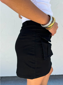 Cami Cargo Skirt- Black