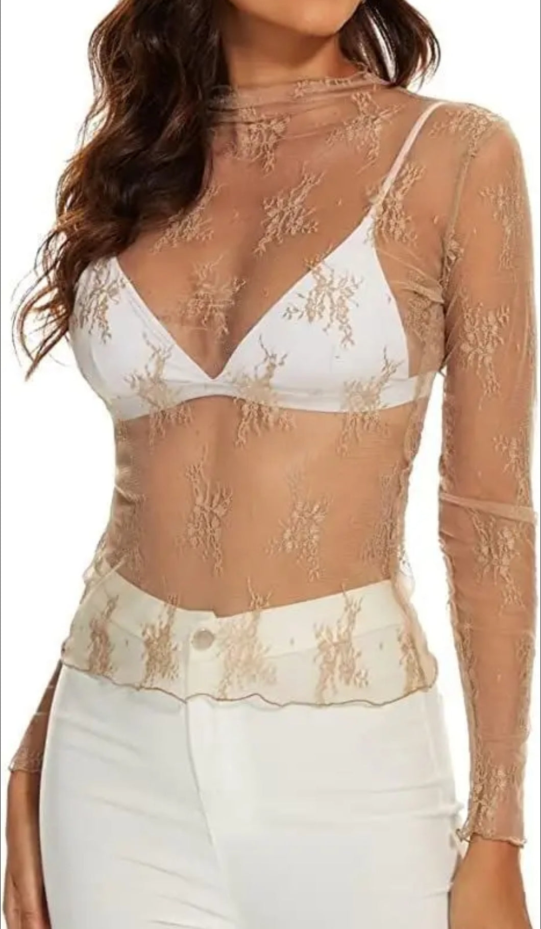 Lace Top- Latte