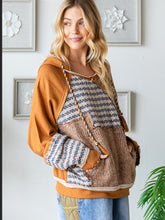 Load image into Gallery viewer, Oli &amp; Hali Tweed Patchwork Hoodie