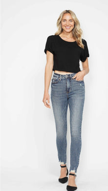 Judy Blue Tummy Control Raw Hem Skinny