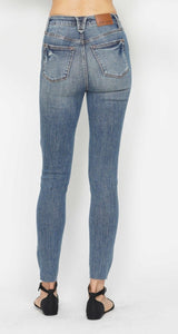 Judy Blue Tummy Control Raw Hem Skinny