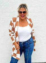 Load image into Gallery viewer, Checkmate Lola Cardigan- Brown Checks