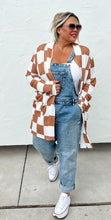 Load image into Gallery viewer, Checkmate Lola Cardigan- Brown Checks