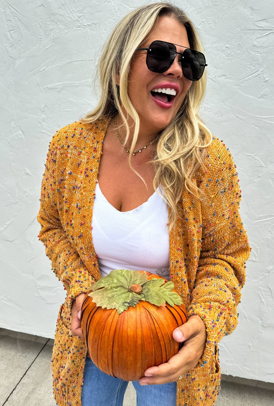 Miley Dot Cardigan- Fall Colors