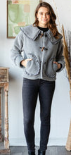 Load image into Gallery viewer, Peter Pan Duffle Button Jacket- Grey