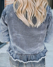 Load image into Gallery viewer, Beau Blue Denim Ruffle Jacket