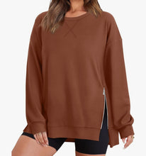 Load image into Gallery viewer, Carmel Side Zip Crew Sweatshirt