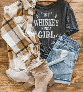 Whiskey Girl Graphic Tee- Charcoal