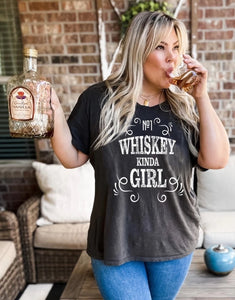 Whiskey Girl Graphic Tee- Charcoal