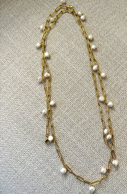 Long Pearl Bead Necklace