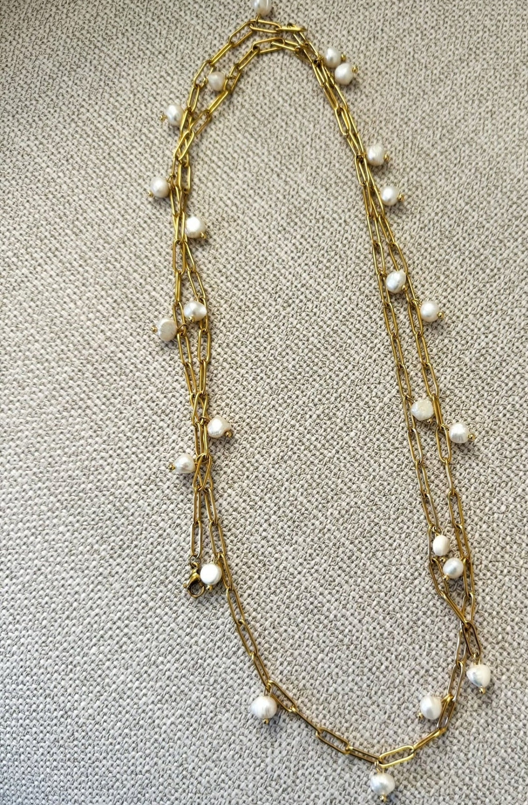 Long Pearl Bead Necklace