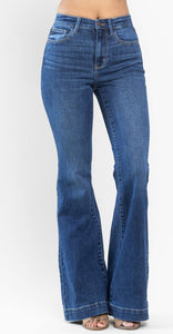 Judy Blue Dark Wash Wide Hem Flare