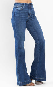 Judy Blue Dark Wash Wide Hem Flare