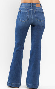 Judy Blue Dark Wash Wide Hem Flare