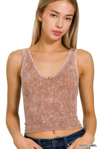 Seamless Washed Tank Top -Fall Vibes