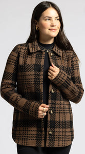 Leah Coat- Brown Plaid