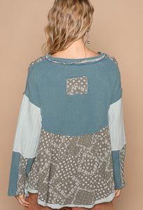 Paisley Boho Top- Teal