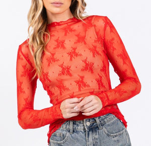 Lace Top- Red