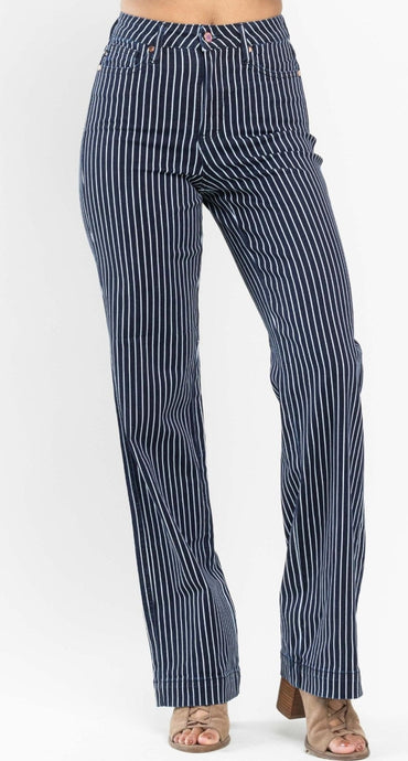 Judy Blue Cassidy Tummy Control Pin Stripe Denim