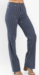 Judy Blue Cassidy Tummy Control Pin Stripe Denim