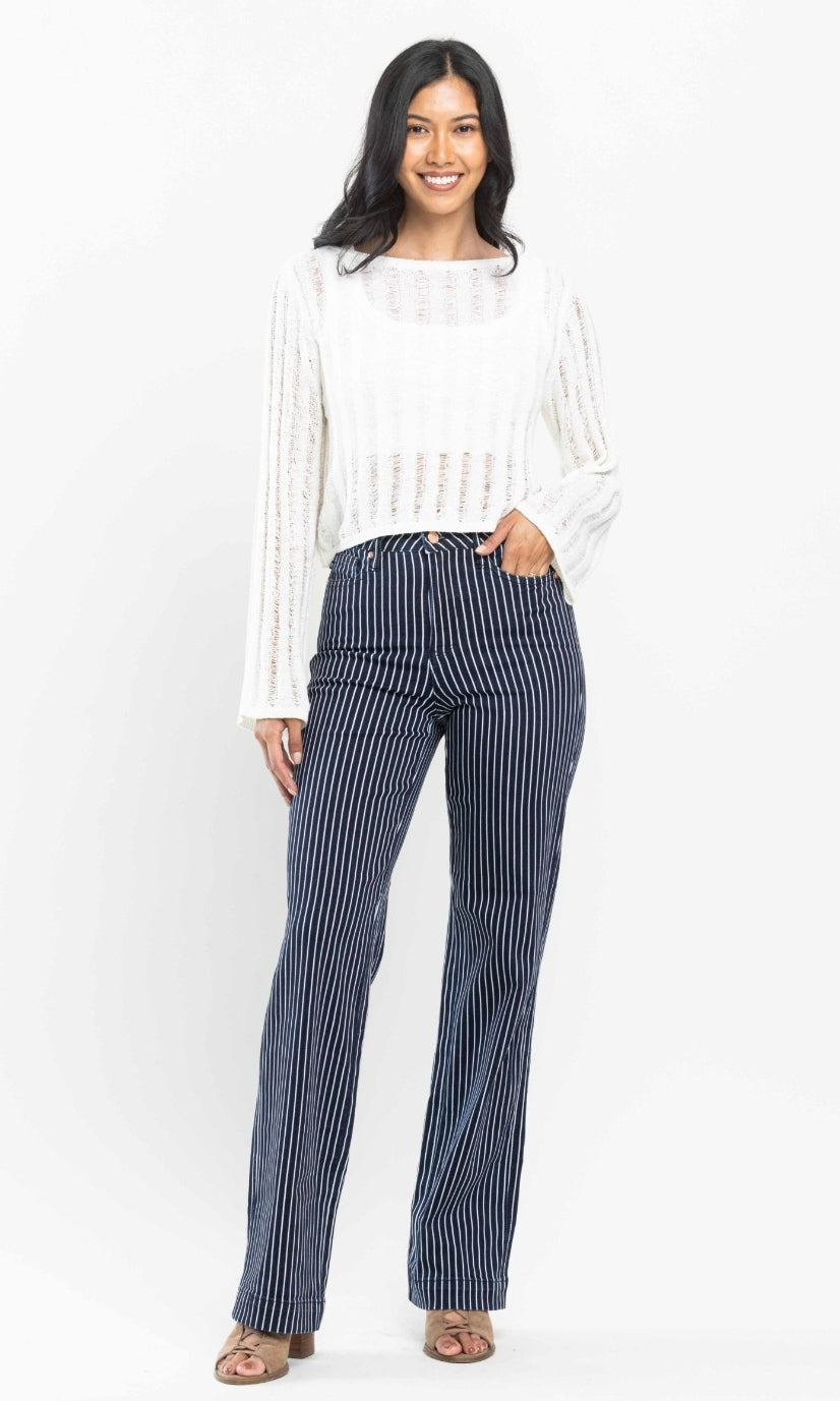 Judy Blue Cassidy Tummy Control Pin Stripe Denim