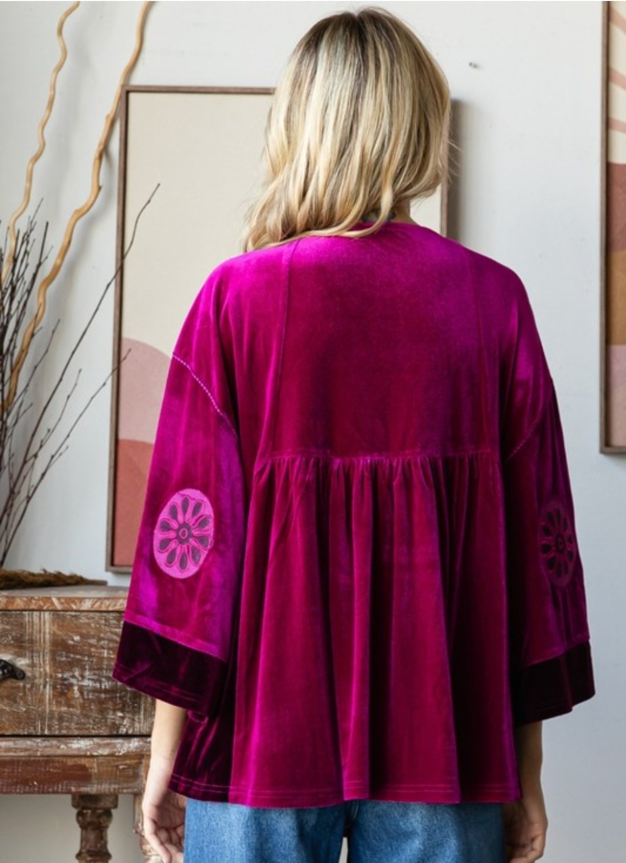 Sugar Plum Embroidered Velvet Top