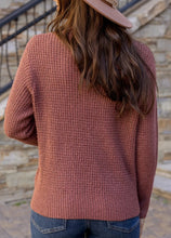 Load image into Gallery viewer, Heathered Waffle Knit Sweater- Adobe