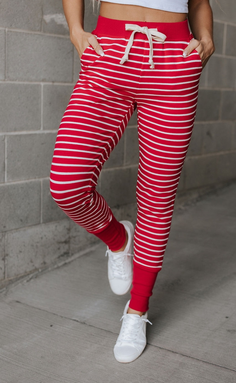 Ampersand Red Stripe Joggers