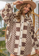 Load image into Gallery viewer, Checked Around Town Corduroy Shacket- Mocha