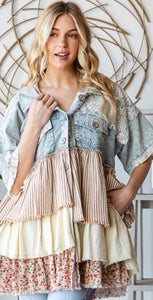 Oli & Hali Emma Jean Ruffled Denim Top