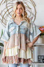 Load image into Gallery viewer, Oli &amp; Hali Emma Jean Ruffled Denim Top