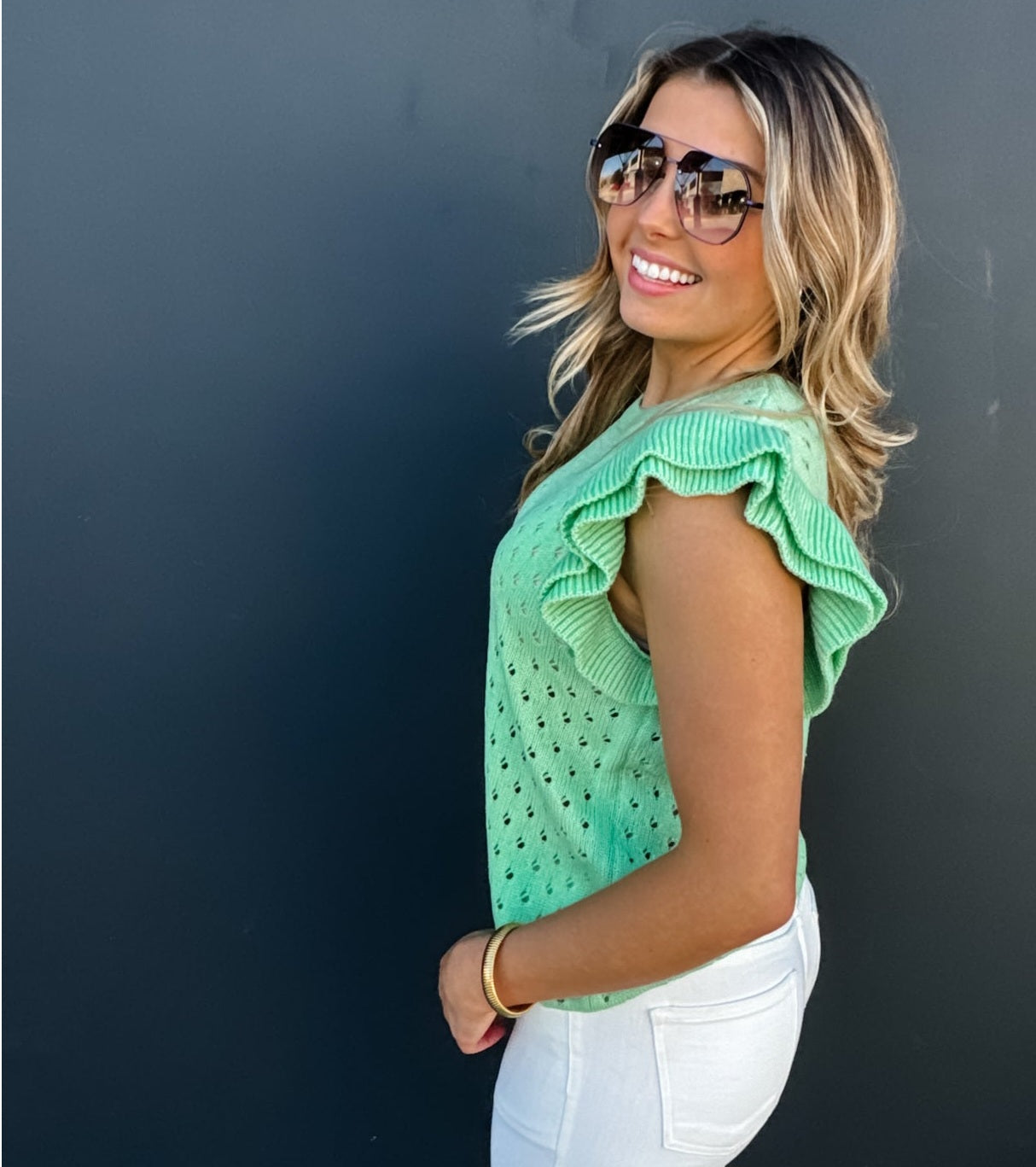 Casey Ruffle Sleeve Top