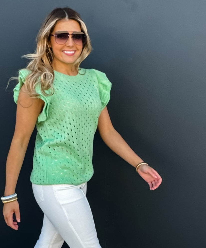Casey Ruffle Sleeve Top