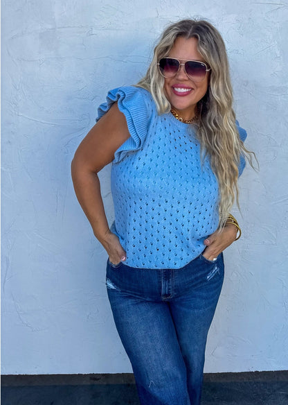 Casey Ruffle Sleeve Top