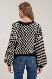 Blair Check & Stripe Cardigan