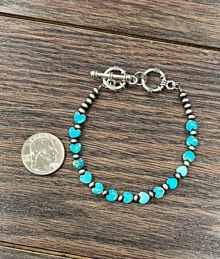 711471, Handmade Heart Gemstone Adjustable Bracelet